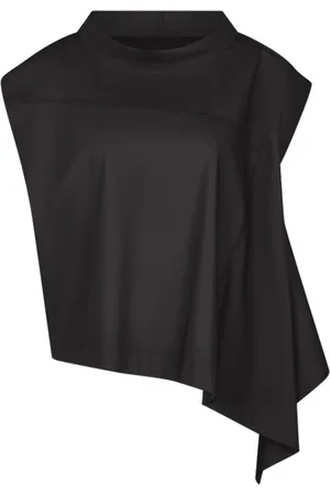 Annette Görtz Top, Dame, Sort, S, Bomuld, Sort Asymmetrisk Top Yoko Stil