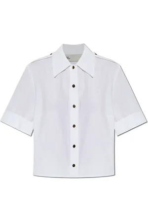 Tory Burch Bluser & Skjorter, Dame, Hvid, XS, Bomuld, Kortærmet skjorte