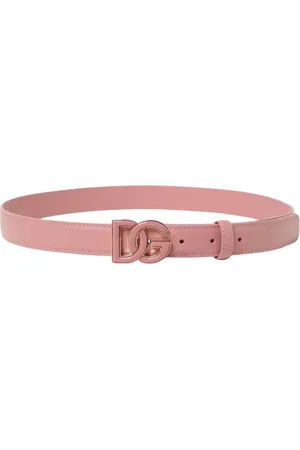 Dolce & Gabbana Tilbehør, Dame, Lyserød, 80 CM, Læder, Rosa Læderbælte med DG Spænde