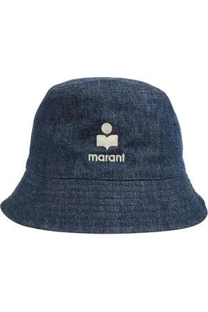 Isabel Marant Tilbehør, Herre, Blå, 59 CM, Broderet fiskerhat