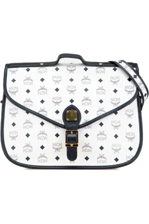 MCM Pre-owned, Dame, Hvid, ONE SIZE, Uld, Pre-owned canvas håndtasker