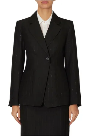 Kaos Jakke, Dame, Sort, M, Elegant Sort Jakke med Skinnende Striber