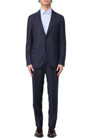 LARDINI Jakkesæt, Herre, Blå, L, Blå Pinstripe Formelt Jakkesæt