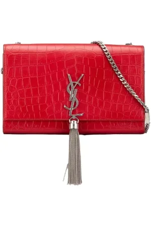 Saint Laurent Pre-owned, Dame, Rød, ONE SIZE, Uld, Pre-owned Laeder skuldertasker