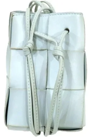 Bottega Veneta Pre-owned, Dame, Blå, ONE SIZE, Uld, Pre-owned Laeder skuldertasker