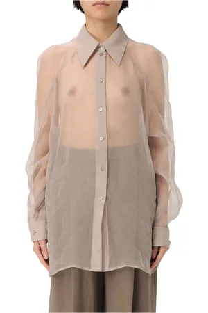 Alberta Ferretti Bluser & Skjorter, Dame, , M, Chiffon, Chiffon Organza Skjorte