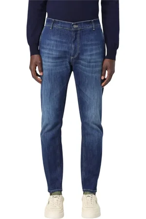 Dondup Jeans, Herre, Blå, W32, Denim, Marineblå Straight-Leg Denim Jeans