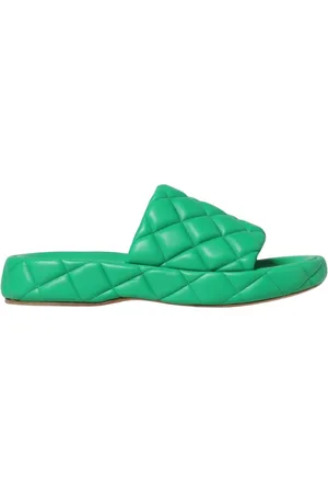 Bottega Veneta Sko, Herre, Grøn, 44 EU, Læder, Quiltede Lædersandaler