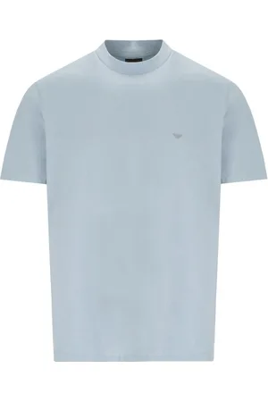 Emporio Armani Top, Herre, Blå, L, Bomuld, Lysblå Travel Essential T-shirt