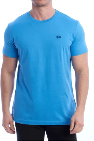 La Martina Top, Herre, Blå, L, Bomuld, Kortærmet T-shirt Polo Crew