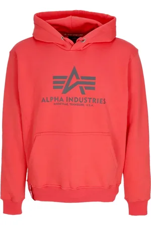 Alpha Industries Sweathshirts & Hoodies, Herre, Rød, XL, Bomuld, Rød Basic Hoodie med Kængurulomme