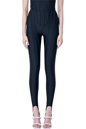 MUGLER Bukser, Dame, Sort, 2XS, Panelkonstruktion Leggings Stigbøjle Stil