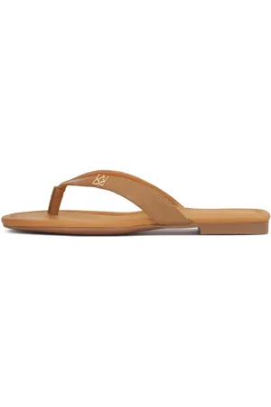 Kazar Sko, Dame, Brun, 38 EU, Uld, Brun flade flip-flops