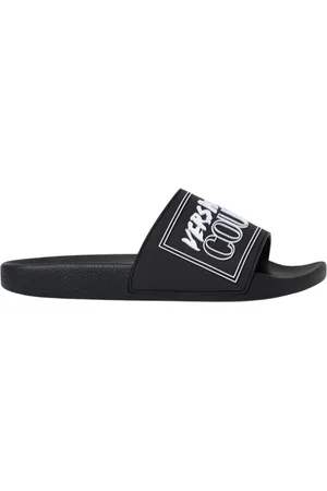 VERSACE Sko, Herre, Sort, 42 EU, Afslappet Logo Sandaler
