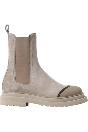 Brunello Cucinelli Sko, Dame, Brun, 40 EU, Suede, Suede Chelsea Støvler Chunky Sole