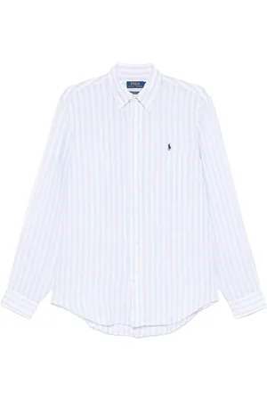 Ralph Lauren Skjorte, Herre, Blå, XL, Linned, Klar Blå Button-Down Skjorte Linned