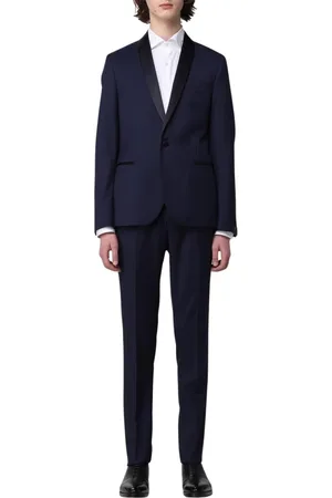 Manuel Ritz Jakkesæt, Herre, Blå, M, Uld, Blå Slim Fit Tuxedo Suit