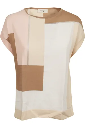 KANGRA CASHMERE Strik, Dame, Flerfarvet, M, Bomuld, Beige Bomuldsvest