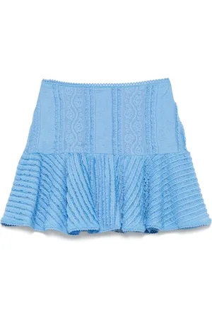 CHARO RUIZ IBIZA Nederdel, Dame, Blå, S, Blå Blonde Mesh Panel Nederdel