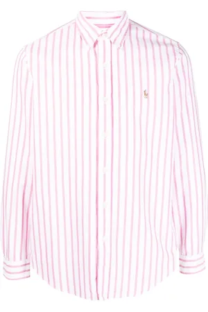 Ralph Lauren Skjorte, Herre, Lyserød, L, Bomuld, Stribet Bomuldsskjorte