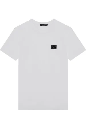 Dolce & Gabbana Top, Herre, Hvid, XL, Kortærmet rund hals T-shirt
