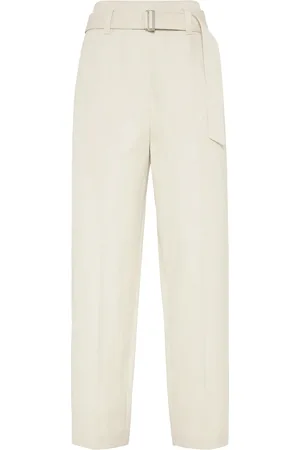 Brunello Cucinelli Bukser, Dame, , 2XS, Bæltebukser med Presset Fold