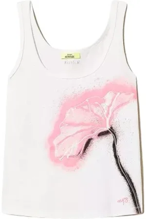 Twin-Set Top, Dame, Hvid, M, Trykt Tank Top Myfo Stil