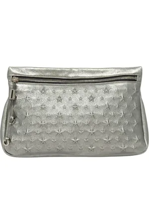 Jimmy Choo Pre-owned, Dame, Grå, ONE SIZE, Tyl, Pre-owned Laeder clutches