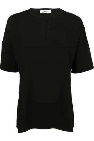 KANGRA CASHMERE Strik, Dame, Sort, M, Sort viskose top med trekvartærmer