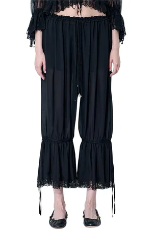 Chloé Bukser, Dame, Sort, 2XS, Silke Charmeuse Cropped Bukser