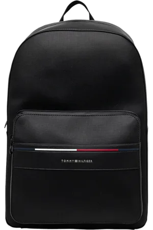 Tommy Hilfiger Taske, Herre, Sort, ONE SIZE, Uld, Rygsæk med print og lynlåslommer