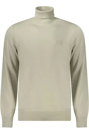 HUGO BOSS Strik, Herre, , L, Bomuld, Blød bomuld turtleneck sweater med broderi