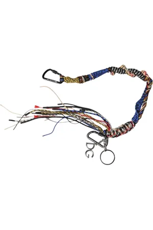 Dolce & Gabbana Taske, Dame, Flerfarvet, ONE SIZE, Uld, Multifarvet Flettet Reb Logo Skulderrem
