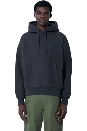 STUSSY Sweathshirts & Hoodies, Herre, Sort, S, Bomuld, Logo Fleece Hættetrøje