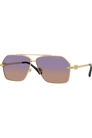 VERSACE Tilbehør, Herre, Gul, 63 MM, Uld, Stilfulde solbriller i sort