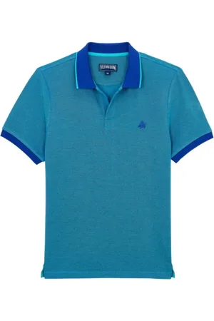 Vilebrequin Top, Herre, Blå, 2XL, Bomuld, Solid polo shirt i bomuld med skiftende effekt til mænd