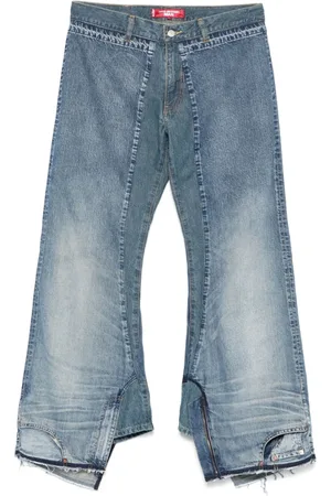 JUNYA WATANABE Jeans, Herre, Blå, M, Indigo Jeans med Logo Patch