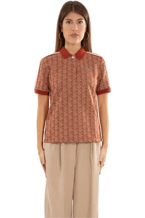 Lacoste Top, Dame, Brun, M, Uld, GTI Monogram Polo Shirt