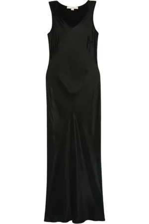 REMAIN Birger Christensen Kjole, Dame, Sort, XS, Satin, Sort Satin Maxi Bias Cut Kjole