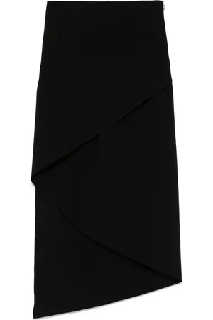 Courrèges Nederdel, Dame, Sort, S, Infinity Crepe Lang Nederdel med Skjult Lynlås