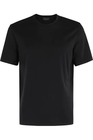 Roberto Collina Top, Herre, Sort, M, Bomuld, Sort T-shirt med Crew Neck