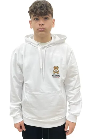 Moschino Sweathshirts & Hoodies, Herre, Hvid, XL, Uld, Blød Fleece Strækbar Børstet Jakke