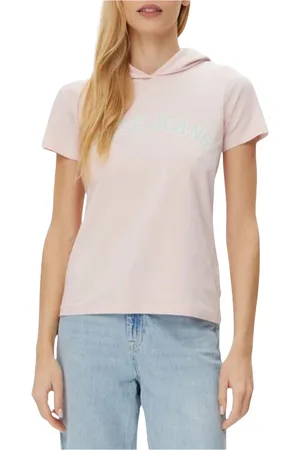 Guess Sweathshirts & Hoodies, Dame, Lyserød, XS, Bomuld, Hættetrøje med Rose Print