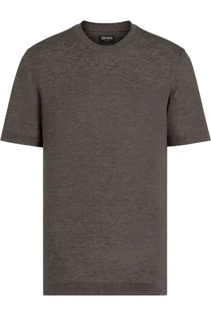 Ermenegildo Zegna Top, Herre, Brun, 2XL, Linned, Linned T-shirt