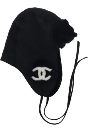 CHANEL Pre-owned, Dame, Sort, ONE SIZE, Uld, Pre-owned Stof hatte