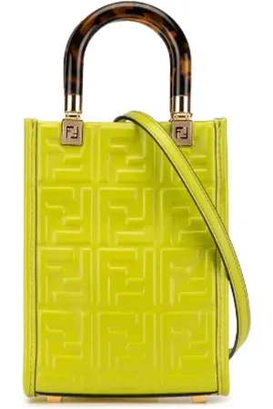 Fendi Pre-owned, Dame, Grøn, ONE SIZE, Uld, Pre-owned Laeder shoppers