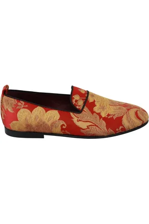 Dolce & Gabbana Sko, Dame, Flerfarvet, 43 EU, Uld, Rød Guld Brokade Loafers Sko