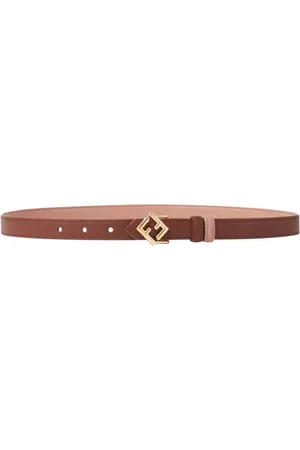 Fendi Tilbehør, Dame, Brun, 70 CM, Læder, Brun Læderbælte med FF Spænde