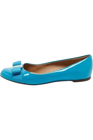 Salvatore Ferragamo Sko, Dame, Blå, 38 EU, Elegante Ballerina Sko til Kvinder
