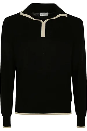 BALLANTYNE Strik, Herre, Sort, M, Uld, Stilfuld Strik Pullover Sweater